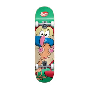 Almost x Ren and Stimpy On My Back 7.0” Premium Youth Complete Skateboard - Green