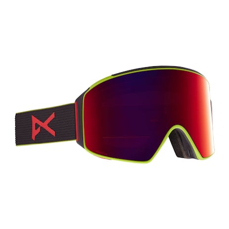 Anon M4 Asian Fit Cylindrical Snowboard Goggle 2021 - Black Pop / Perceive Sunny Red + Spare Lens