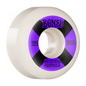 Bones 100’s V5 55mm Skateboard Wheels - White/Purple