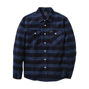 Brixton Bowery Stretch Crossover Flannel Shirt - Navy