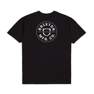 Brixton Crest II T-Shirt - Black/Pebble