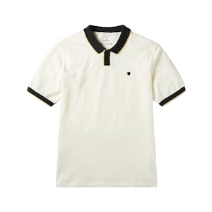 Brixton Proper Knit Polo Shirt - Off White/Black