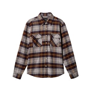 Brixton Bowery Flannel Shirt - Red Brown/Grey/Washed Navy