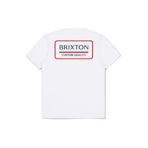 Brixton Palmer Proper T-Shirt - White/Pacific Blue/Aloha Red