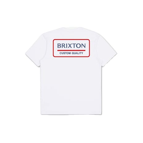 Brixton Palmer Proper T-Shirt - White/Washed Navy/Paradise Orange