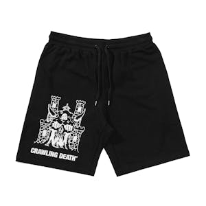 Crawling Death Castle Fleece Shorts - Black