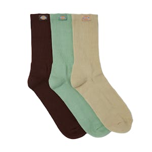 Dickies Classic Label Socks 3-Pack - Brown/Jade/Desert Sand