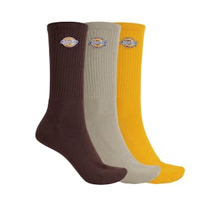 Dickies Classic Logo Socks 3-Pack - Black/Desert Sand/Yellow