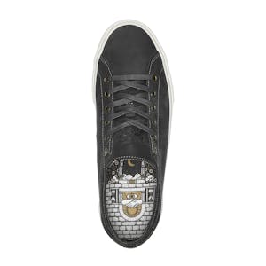 Emerica Omen Lo SB Reserve Skate Shoe - Black Raw Leather