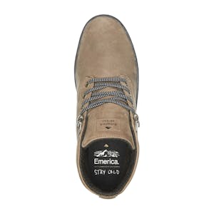 Emerica Romero Laced High Skate Shoe - Brown/Gold/Black Leather