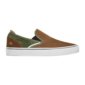Emerica Wino G6 Slip-On Skate Shoe - Brown/Green
