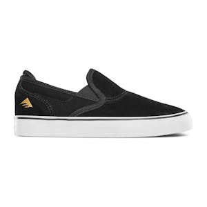 Emerica Wino G6 Slip-On Youth Skate Shoe - Black/White/Gold