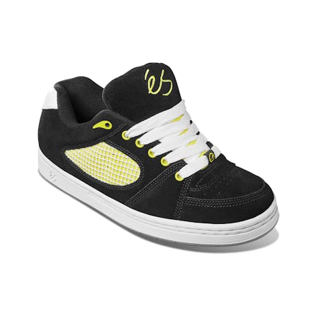 Es Accel OG x Chomp On Kicks Skate Shoe - Black/White/Yellow