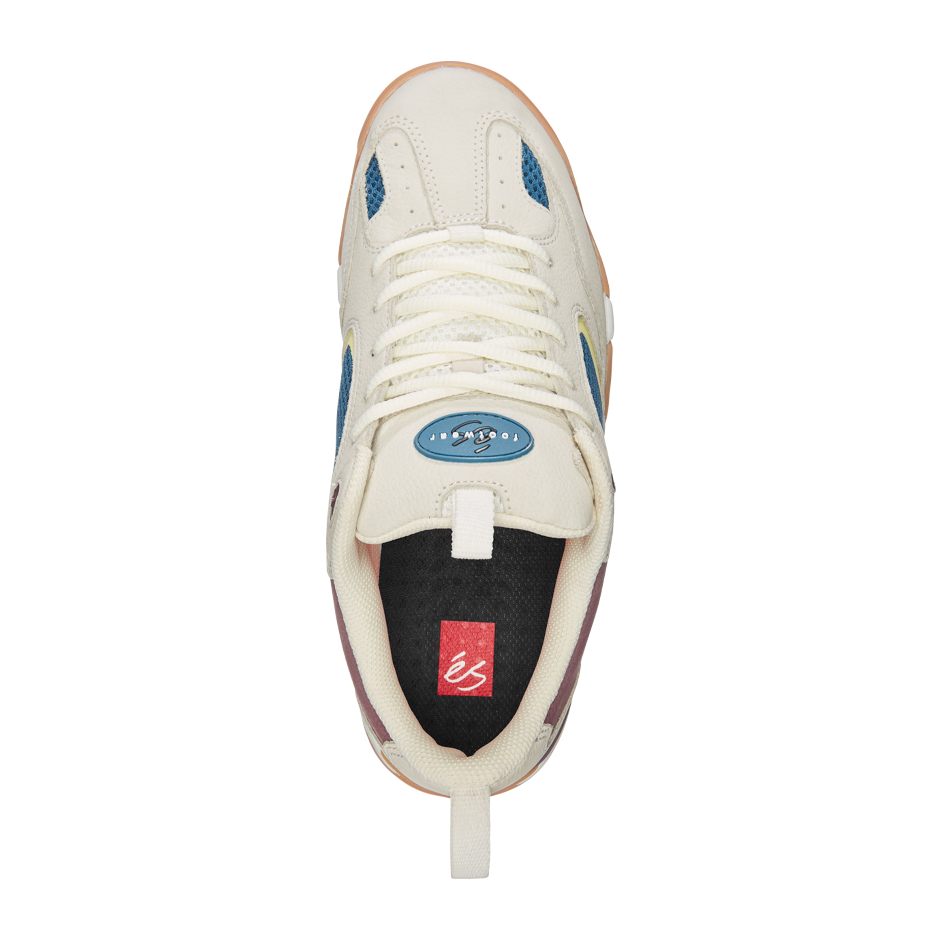 Es Quattro Plus Skate Shoe - White/Blue/Gum | BOARDWORLD Store