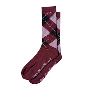 Frog Argyle Socks - Maroon