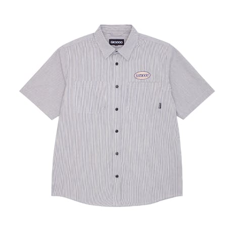 GX1000 Railroad Stripe Button Down Shirt - White