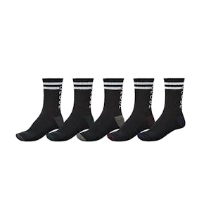 Globe Carter Crew Socks 5 Pack - Black/Assorted