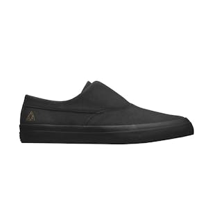 HUF Dylan Slip-On Skate Shoe - Black Leather