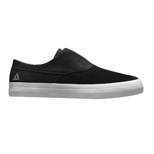 HUF Dylan Slip-On Skate Shoe - Black/Black/White