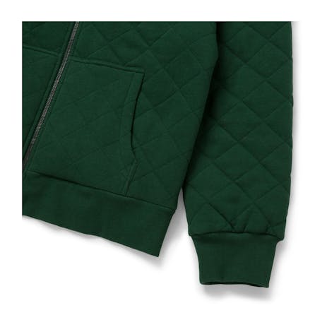HUF Workman Quilted Full Zip Hoodie - Forest Green