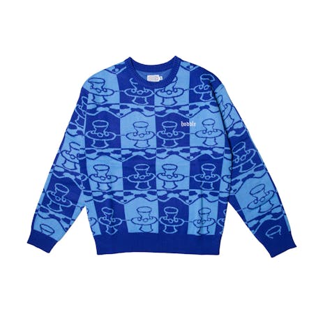 Hoddle Pot Plant Knit Sweater - Blue/Navy