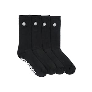 Independent Cross Embroidery Socks 4-Pack - Black