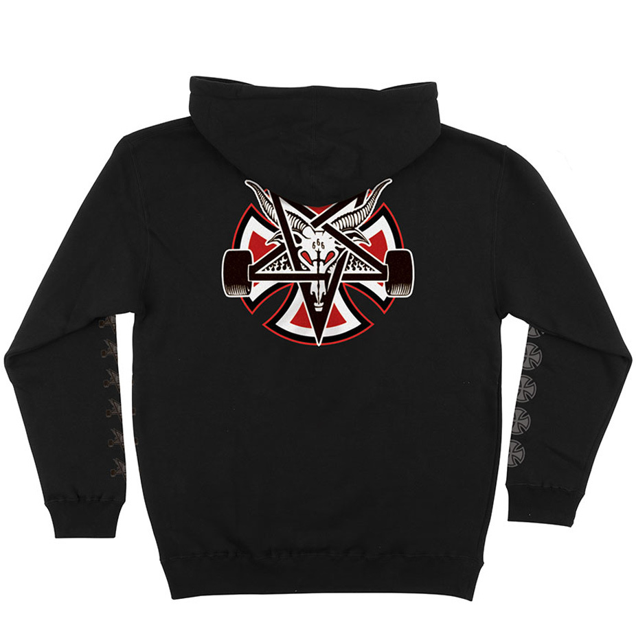 Independent x thrasher pentagram cheap black hoodie