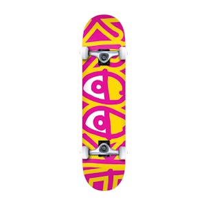 Krooked Team Big Eyes 7.5” Complete Skateboard - Pink/Yellow