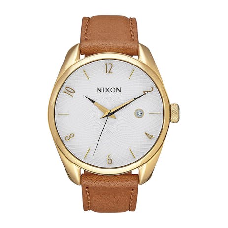 Nixon Bullet Leather Watch - Gold/Saddle