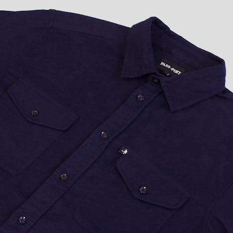 PASS~PORT Late Workers Flannelette Shirt - Navy