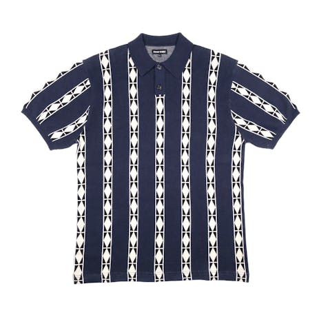 Pass~Port Labour Knitted Polo - Navy