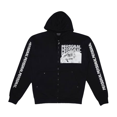 Personal Silent Joint Zip Hoodie - Black