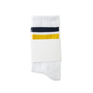 Polar Stripe Socks - White/Navy/Yellow