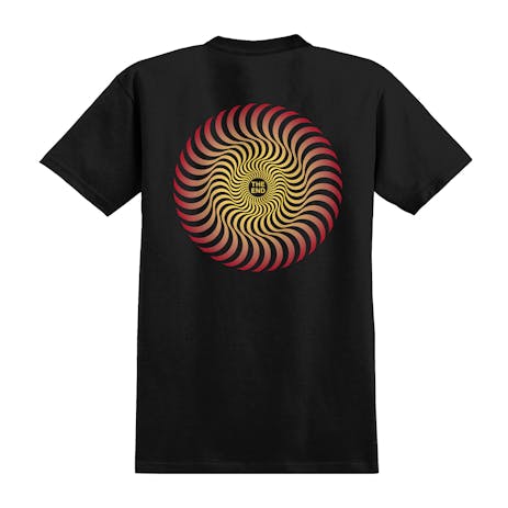 Spitfire Classic Swirl Fade T-Shirt - Black/Red/Yellow