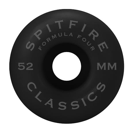 Spitfire Classic Formula Four 99D Skateboard Wheels - Blackout