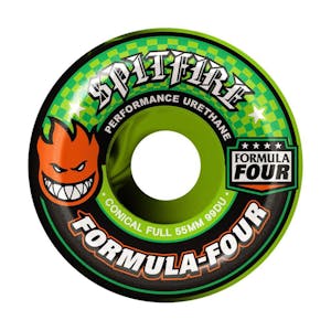 Spitfire Swirl Conical Full Formula Four 99D Skateboard Wheels - Green/Black