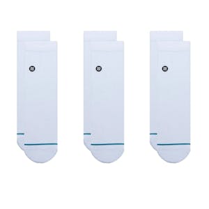 Stance Icon Quarter 3-Pack Socks - White