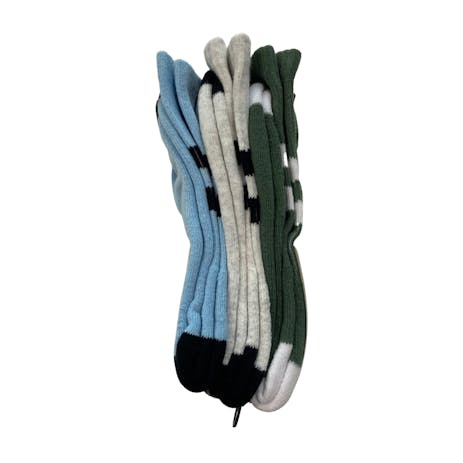 Stussy Designs Sport Socks 3-Pack - Green/Grey/Blue