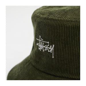 Stussy Graffiti Cord Bucket Hat - Flight Green