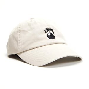 Stussy Stock 8 Ball Low Pro Hat - White Sand