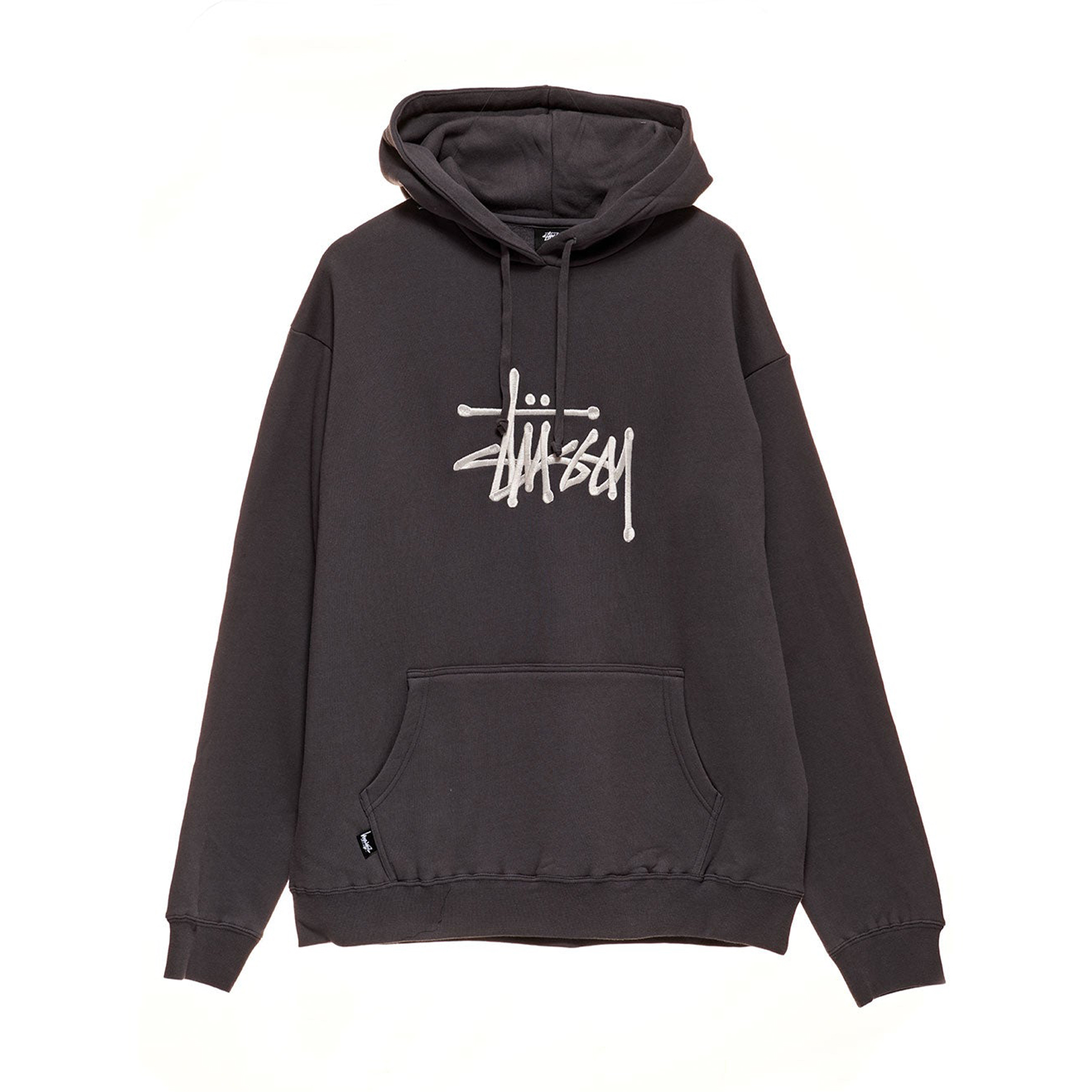 Stussy Embroidered Graffiti Hoodie - Charcoal | BOARDWORLD Store