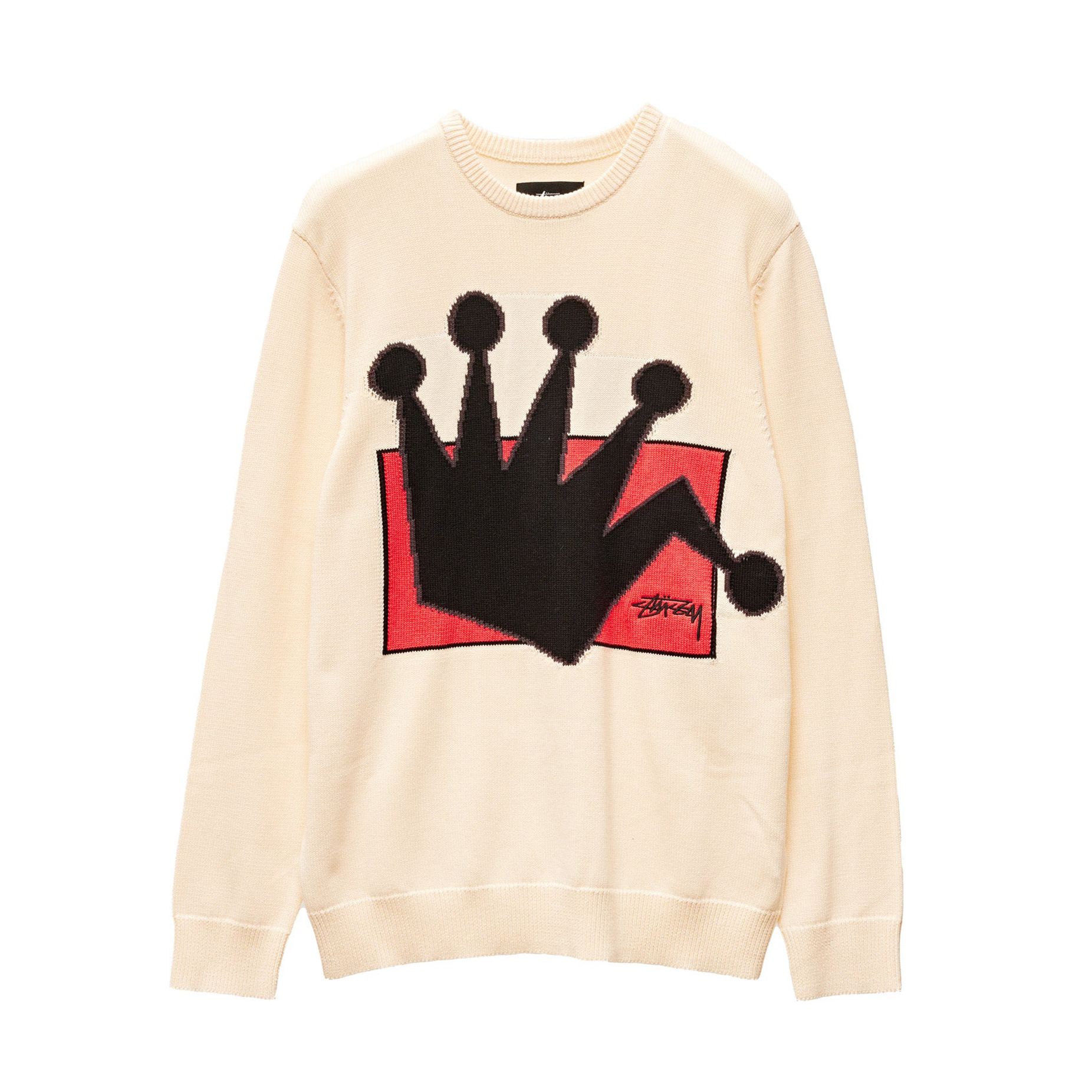 Stussy LB Crown Knit Crewneck Sweater - Natural