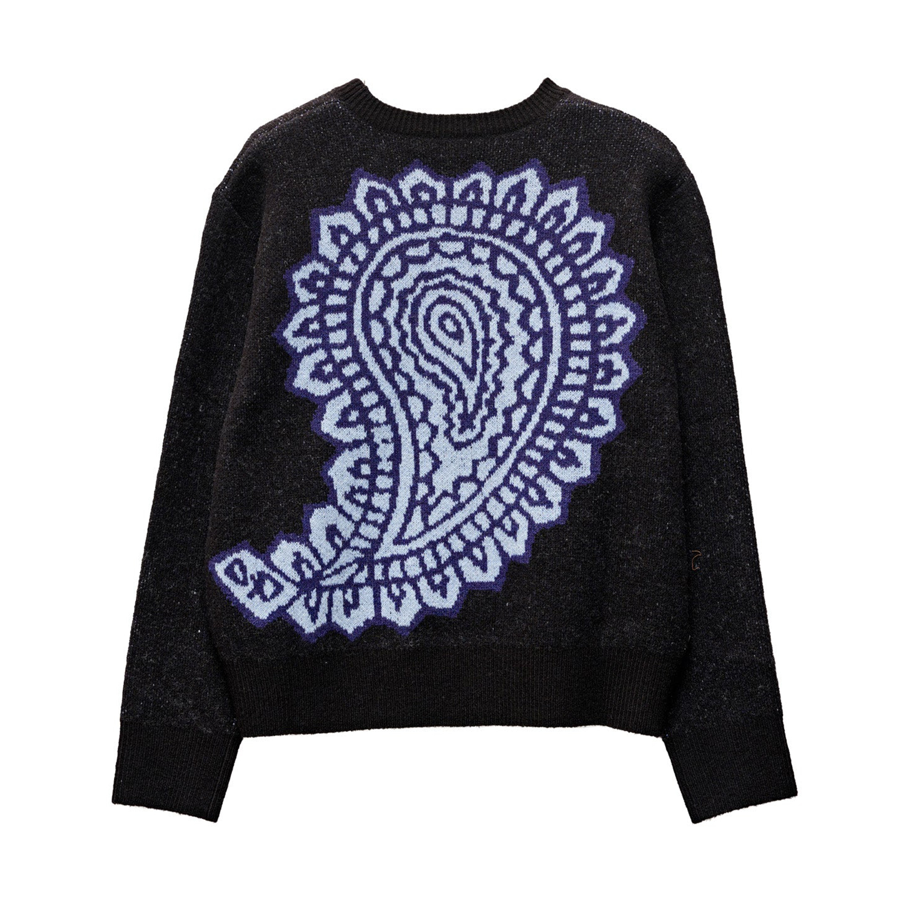 Stussy Paisley Knit Crewneck Sweater - Black | BOARDWORLD Store