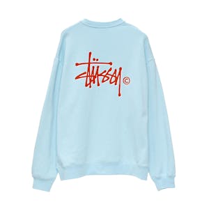Stussy Shadow Graffiti Crewneck Sweater - Tranquil Blue