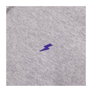 Sunday Zip Embroidered Hoodie - Grey/Purple