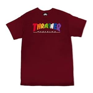 Thrasher Rainbow Mag T-Shirt - Maroon