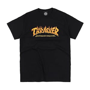 Thrasher Fire Logo T-Shirt - Black