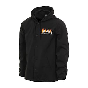 Thrasher Flame Mag Hooded Coaches Jacket - Black