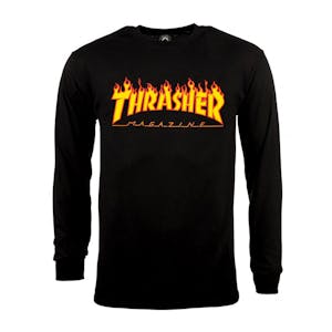 Thrasher Flame Long Sleeve T-Shirt - Black