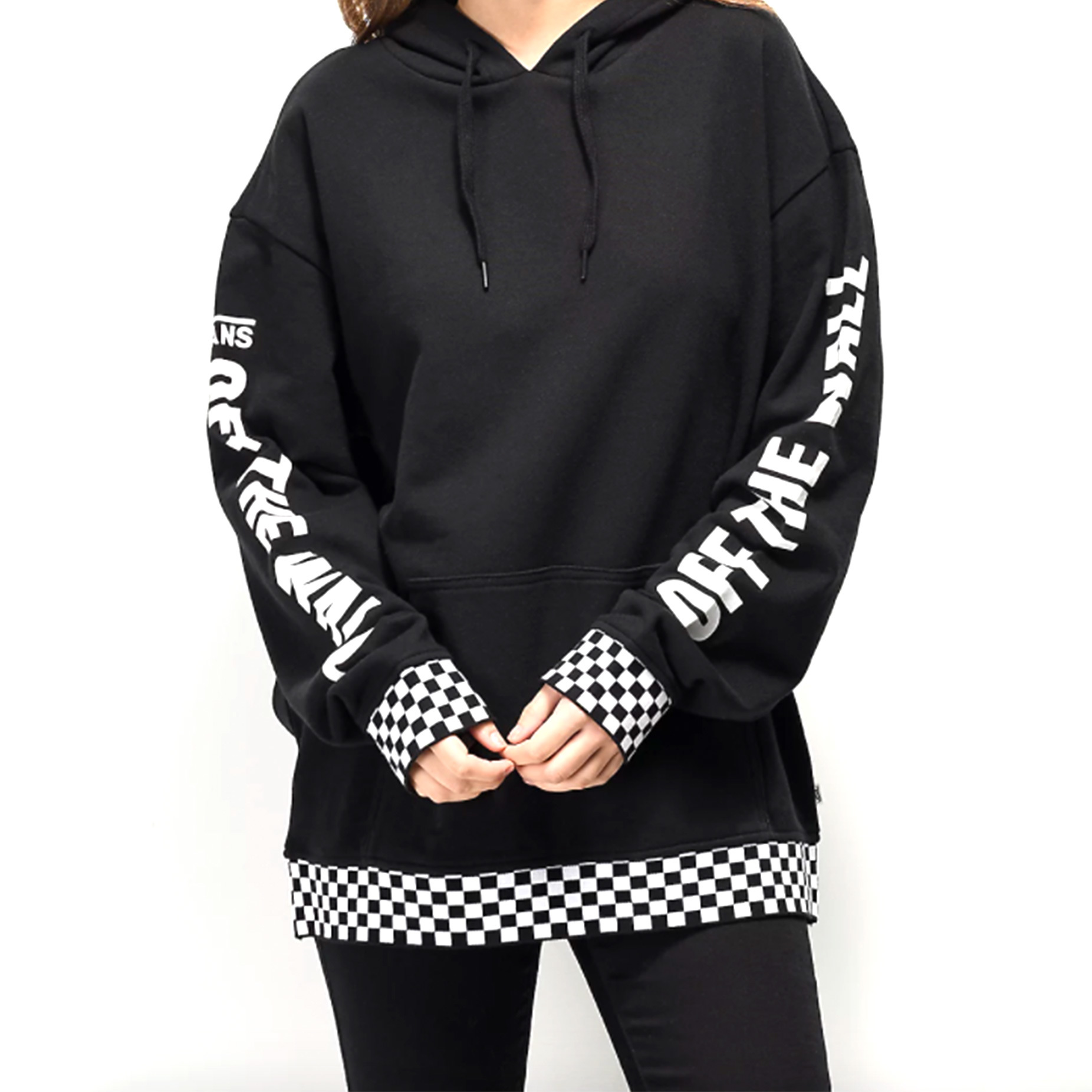 vans black hoodie womens